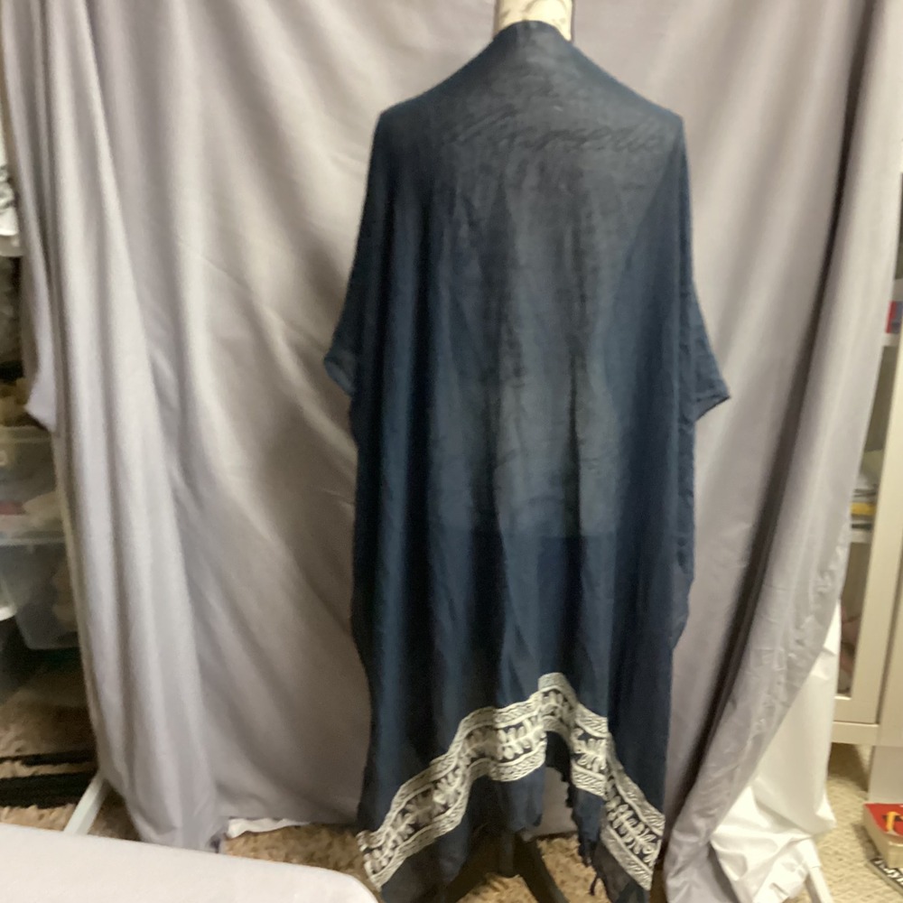 Torrid Kimono Duster Cover Up Embroidered Trim Lightweight‎ Plus Size One Size - Picture 5 of 12